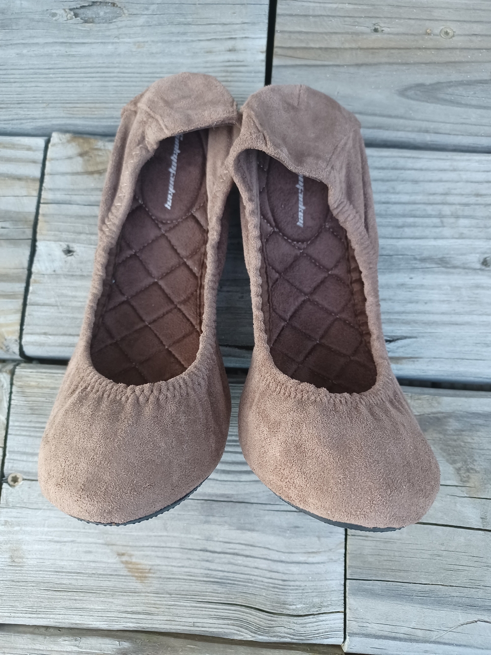 Everyday Suede Ballet Flats in Taupe - Size 9